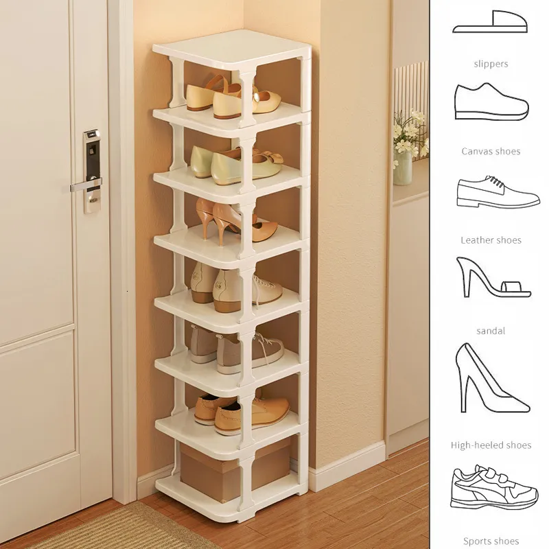 Storage Holders Racks Small Shoes Organizer for Door Multi Layer Wall Corner Rack Saving Space Folding Shoe Simple Partition Cabinet 230912