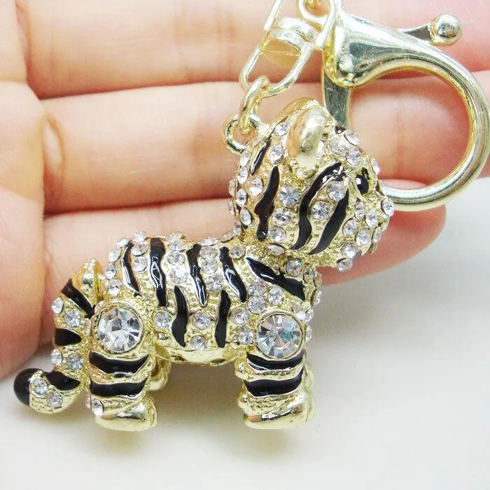 Portachiavi Fashion Lovely Metal 3D Tiger Animal Portachiavi Portachiavi Tag Fob Catena Regalo