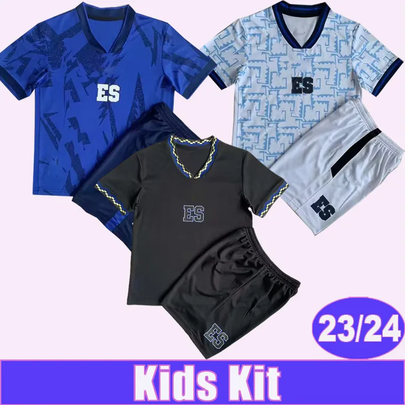 2023 24 Saador National Team Kids Kit Soccer Jerseys # 13 LARIN # 21 TAAS # 7 D.CEREN Accueil Bleu Away 3ème Costume Enfant Chemises de Football Uniformes