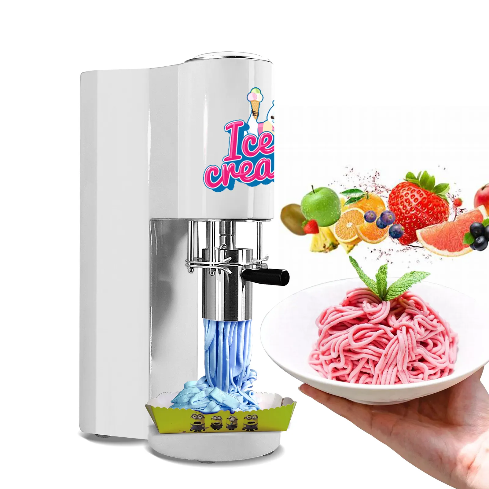 CE Gelato Ice Cream Noodle Form Make Machine/Ice Cream Spaghetti Machine/Spaghetti Press Ice Cream Machine