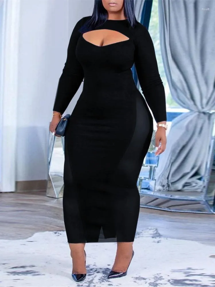 Plus Size Black Evening Dresses, Mid Length Elegant Black Dress