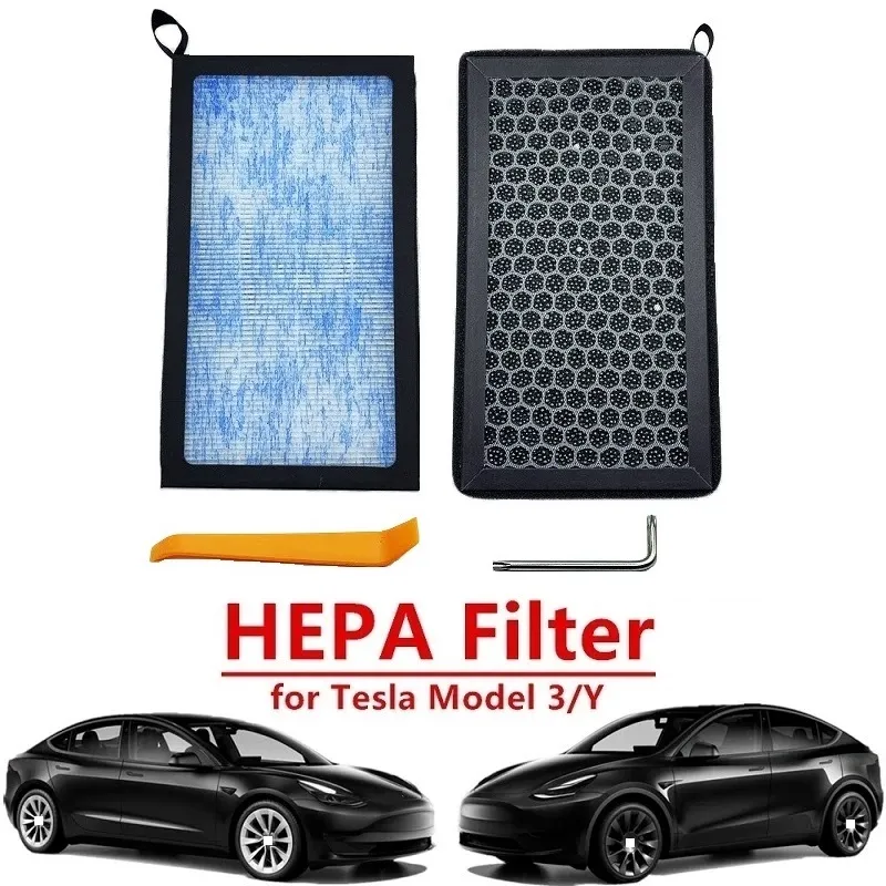 HEPA Air Filter with Activated Carbon, Tesla Model 3 & Y