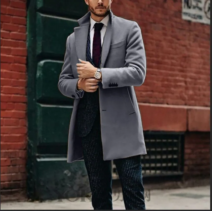 Gentleman long top length woolen coat