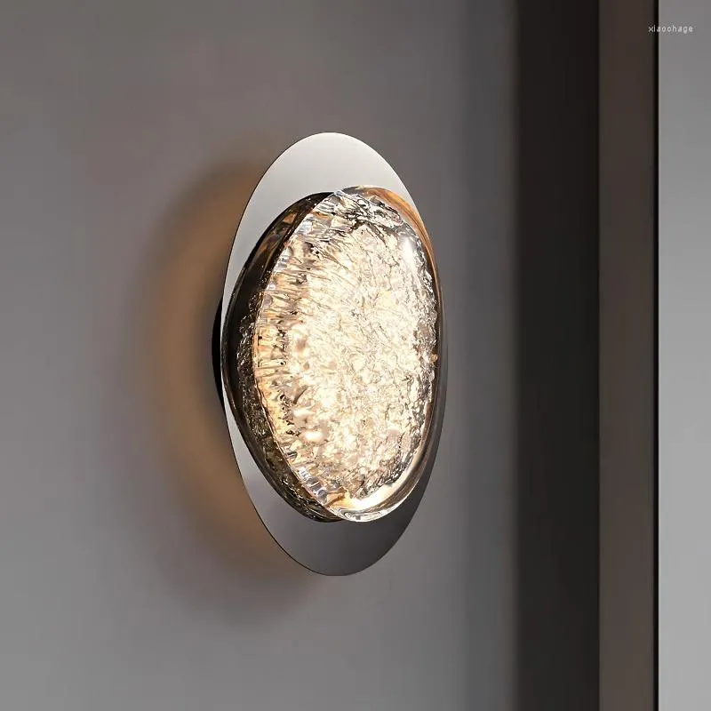 Lâmpada de parede luz italiana luxo minimalista moderno quarto cabeceira gelo alma artesanato óptico acrílico sala estar corredor