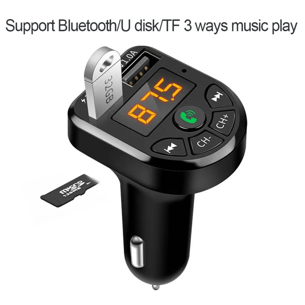 FM Transmitter Bluetooth Car MP3 Audio Player Handsfree Car Kit 5V 3.1A Dual USB  12-24V TF U Disk Music Player