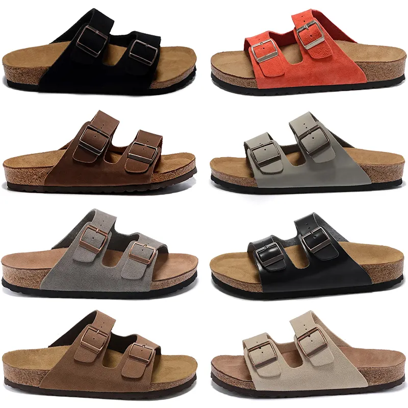 Mode sandaler birkin tofflor sandal berömd designer mens kvinnor toffel sommarläder spänne grå svart vit casual loafers flip flops skor