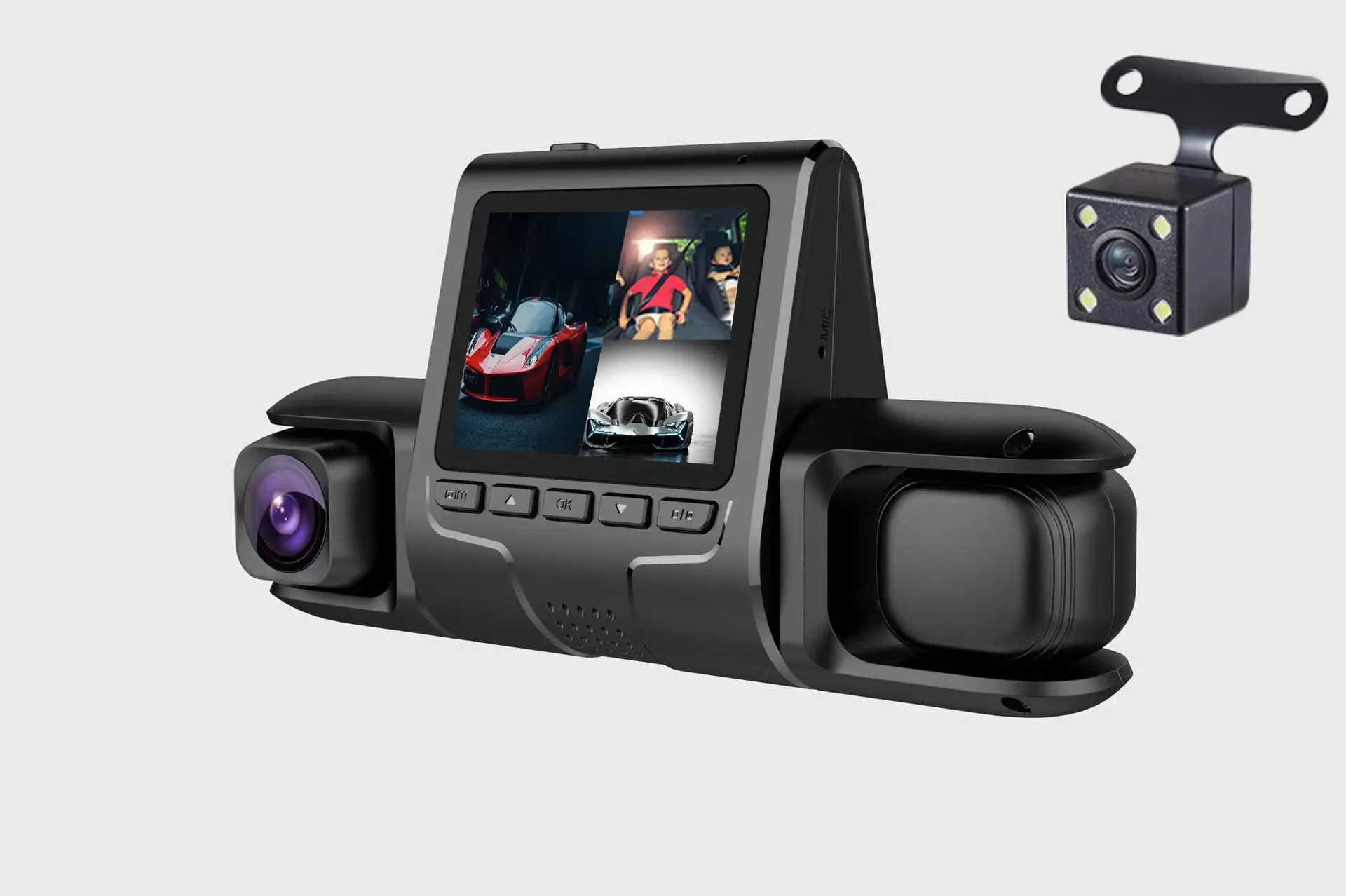 Dash Cam Auto 3 Canali 1080P - Telecamera Per Auto Con Visione Notturna E Parcheggio 24H - Foto 3