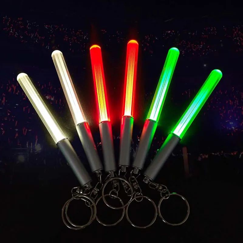 جملة مصباح يدوي عصا المفتاح Mini Torch Torch Aluminium سلسلة مفتاح المفتاح حلقة دائمة الوهج القلم السحرية العصا عصا lightsaber LED عصا