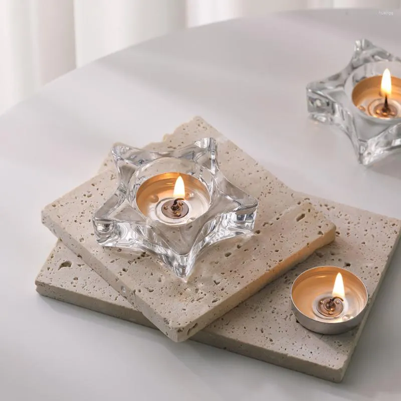 Ljushållare 2 datorer bordsböcker dekorera ljushållare romantiska pinnar glas hushåll ljusstake votiv tealight middag fest