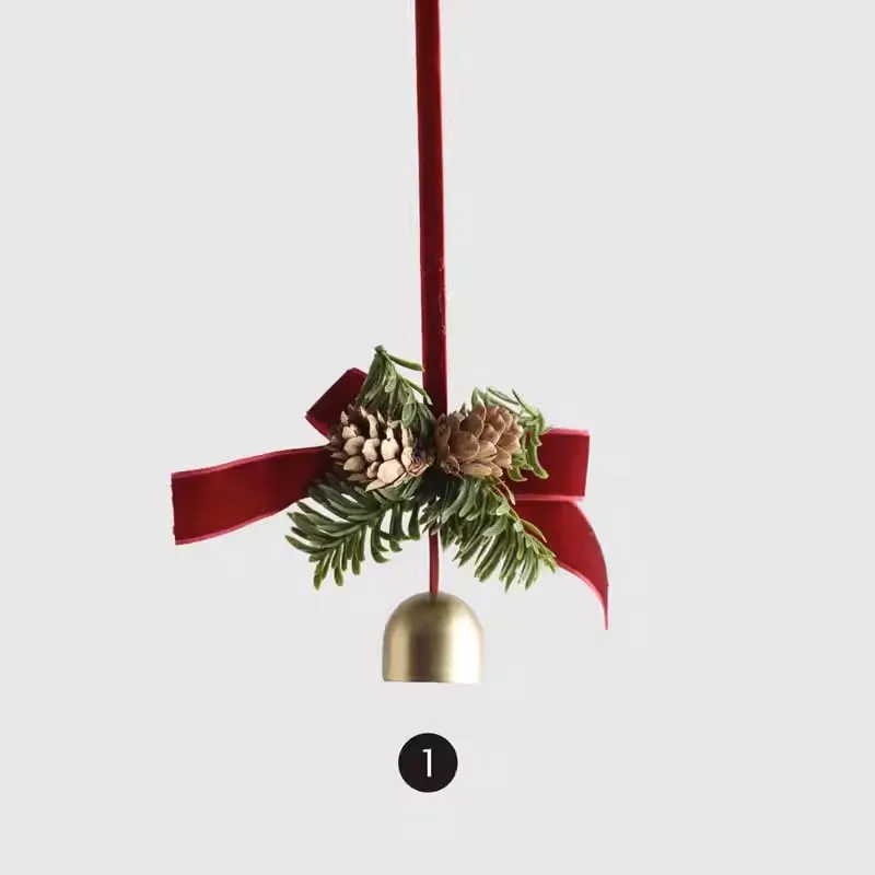 Campana de Navidad decoración de árbol de Navidad escena simulación campana creativa verde