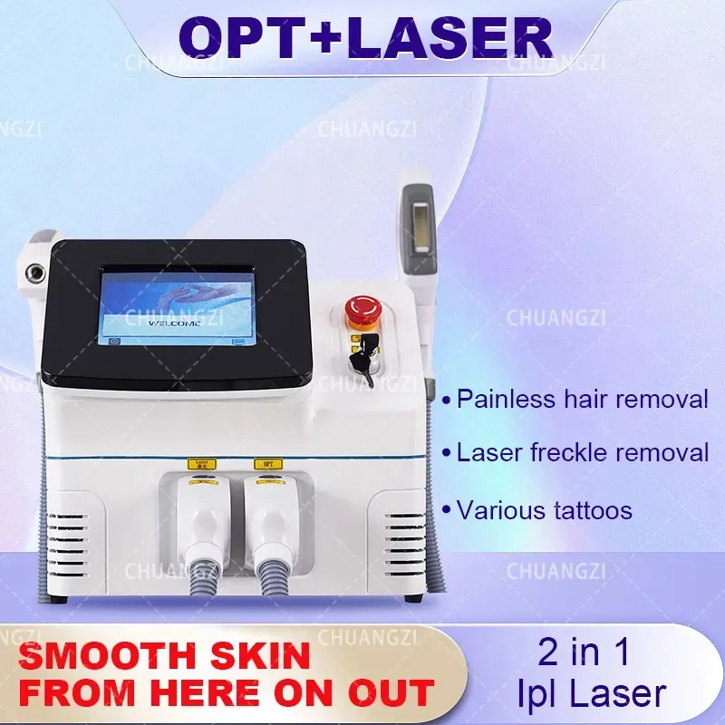 Ipl Opt Laser Safety Whitening 2 in 1 Rimozione peli e tatuaggi Ringiovanimento della pelle Epilatore di bellezza