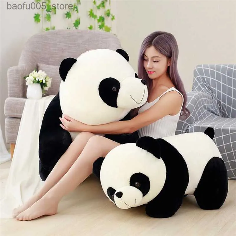 Plyschdockor söta panda stor gigantisk panda björn plysch fylld djur doll leksak kudde tecknad kawaii dockor flickor julklappar q230913