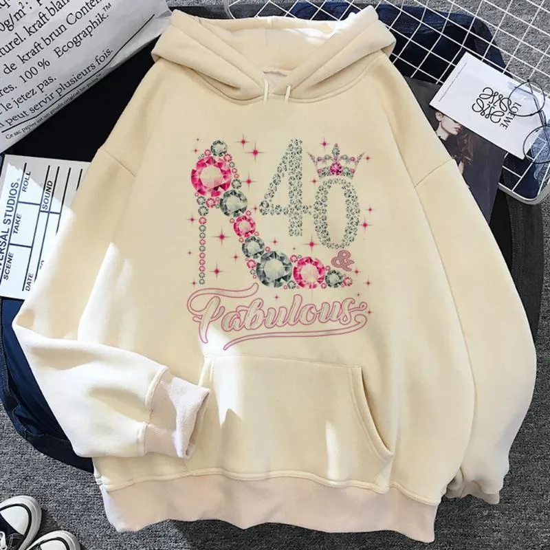 Sudaderas con capucha para mujer, 40 años, 40 años, cumpleaños, estilo Vintage coreano, Top de manga larga, ropa Harajuku Kawaii