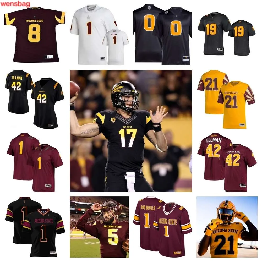 Maillot de football des Sun Devils de l'Arizona State 2023 6 Macen Williams 18 Montana Warren 49 Gharin Stansbury 25 DeCarlos Brooks 91 Michael Matus 77 Kyle Scott 10 Ed Woods