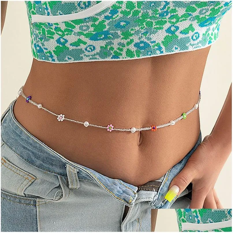 Belly Chains Fashion Bohemian Bead Waist Body Jewelry Summer Y Bikini Beach Chain For Women Creative Beads Drop Delivery Dh2Ja