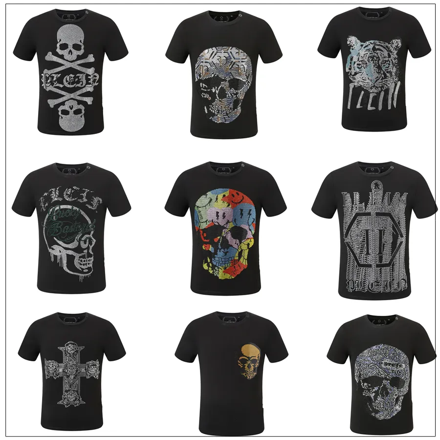 Heta Phillip Plain Men T Shirts Designer PP Skull Diamond T Shirt Kort ärm Dollar Bear Tiger Brand Tee High Quality Skulls T Shirt Tops FP215868