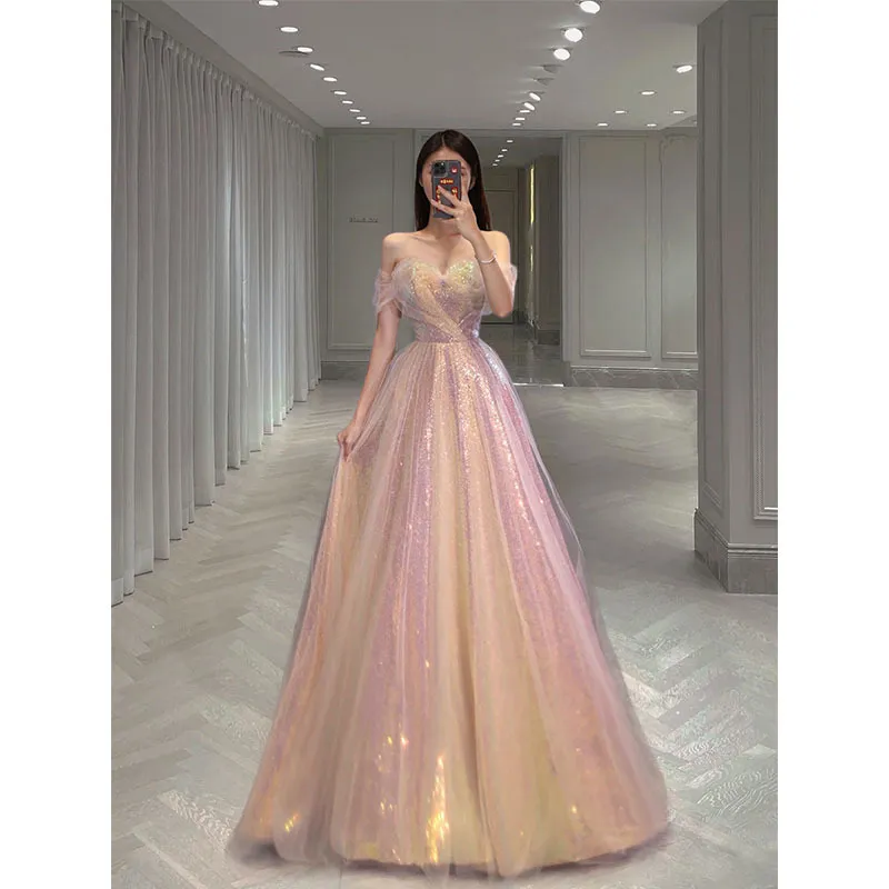 A-line Shiny 2022 Wedding Dresses, V-neck Bridal Gowns, Popular Bling Wedding Guest Dresses A-line Shiny 2022 Wedding Dresses, V-neck Bridal Gowns, Popular Bling Wedding Guest Dresses