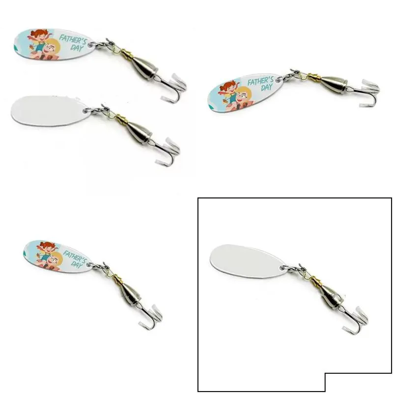 Party Favor Favors Aluminum Sublimation Fishing Lures Fathers Day Gifts  Blanks Double Sided Printing Diy Lure Wholesale Fy3477 Drop De Dh31U