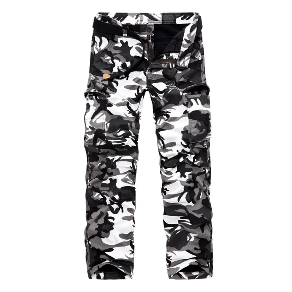 Pantalons pour hommes HoHigh Qualité Jeans pour hommes Camouflage Pantalon de chasse Armée multipoche sans ceinture 230912