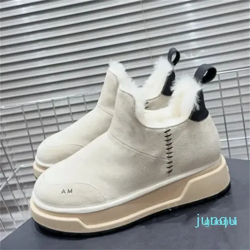 Designer -Winter men's and women's new plush Ankle snow boots thick soles fashionable and warm