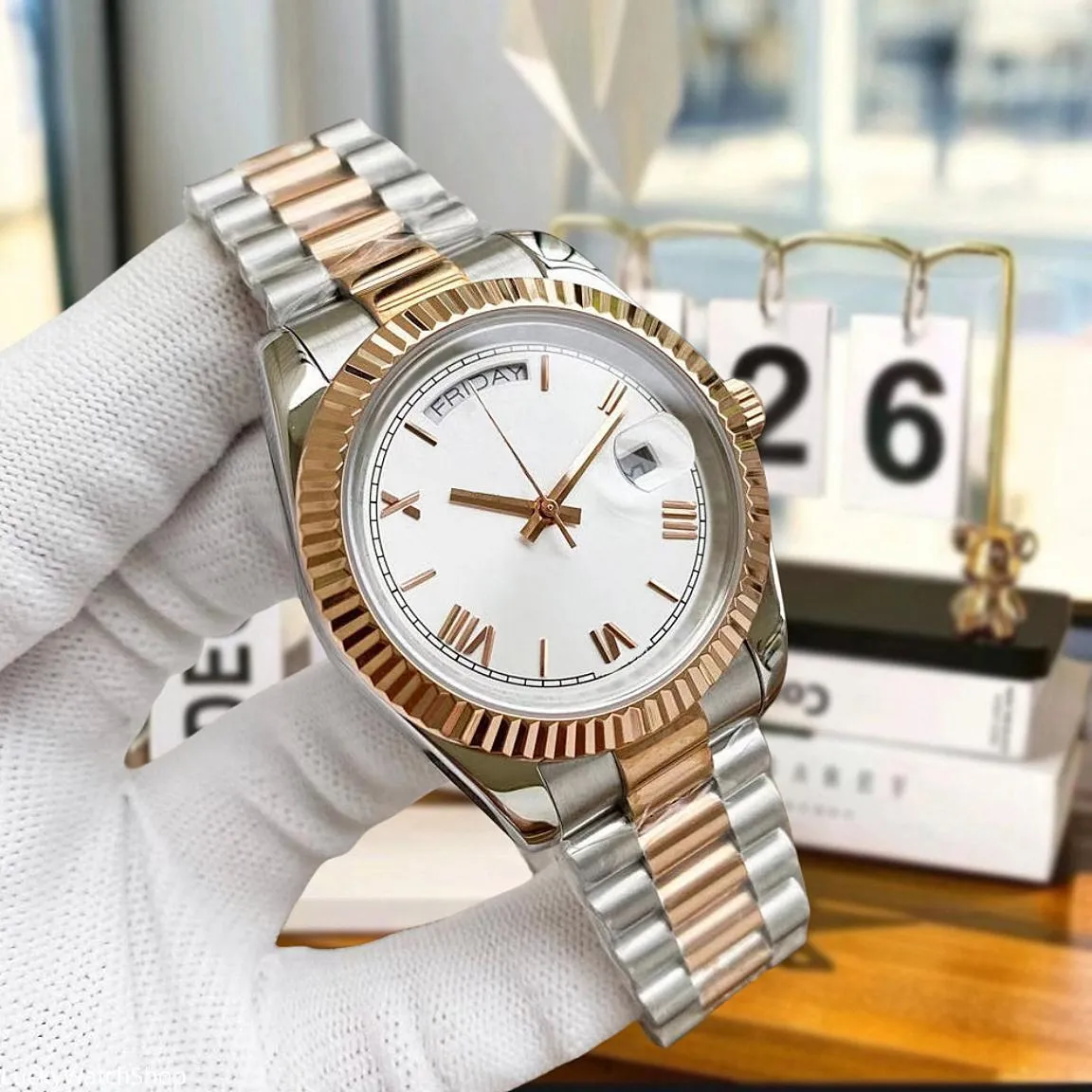 Two tone designer watches sales