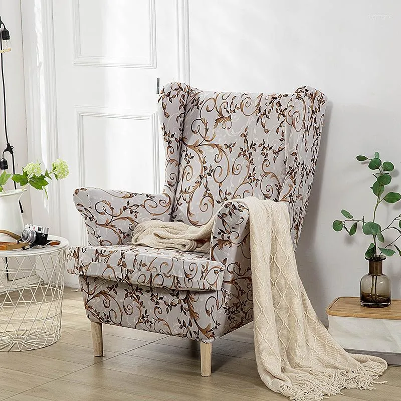 Housses de chaise Style imprimé housse d'aile extensible lavable fauteuil housse de canapé simple coussin de siège pour salon maison