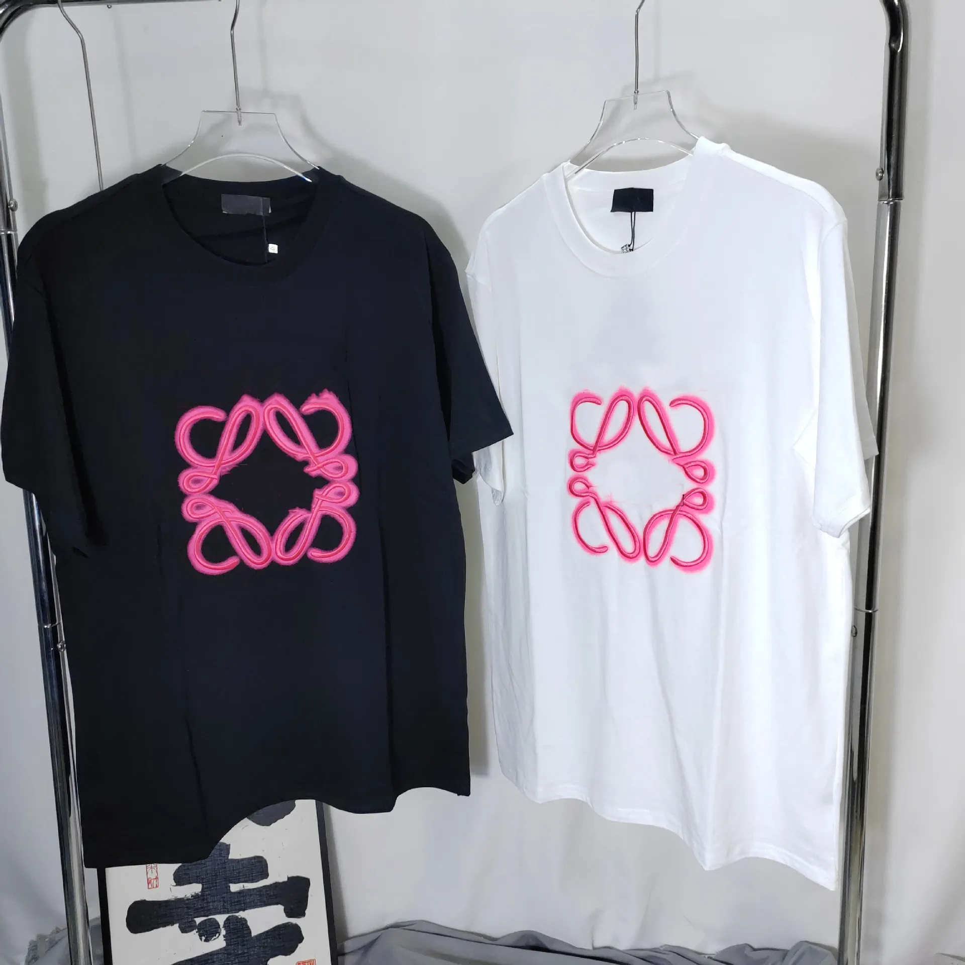 Front Spring/Summer Neon Letter broderad bomull Kort ärm T-shirt