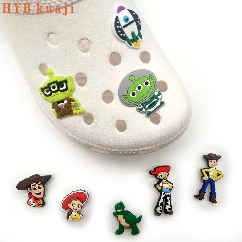 HYBkuaji custom 100pcs hot cartoon characters cro c shoe charms wholesale shoes decorations pvc buckles for shoes