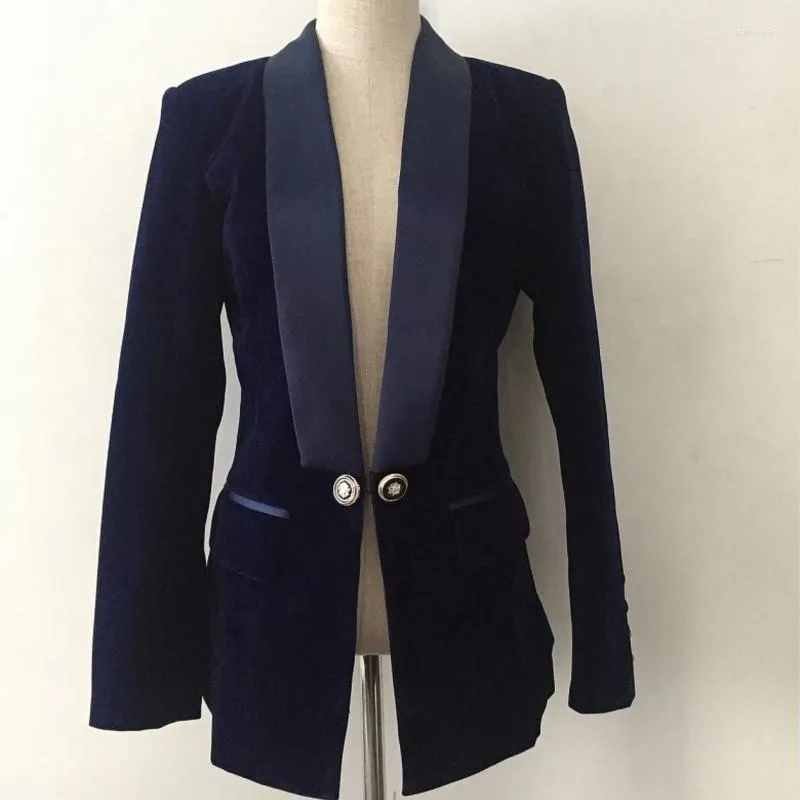 Costumes pour femmes femmes automne hiver Blazers et vestes mode châle revers mince velours costume veste manteau Blazer Feminino