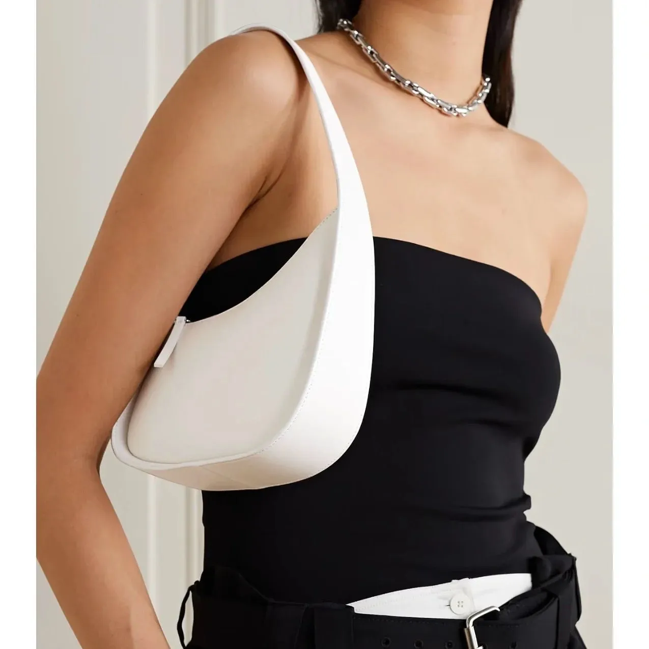 Designer Bag the Row Half Moon Women's Handbag Leather Single Shoulder Underarm Bag