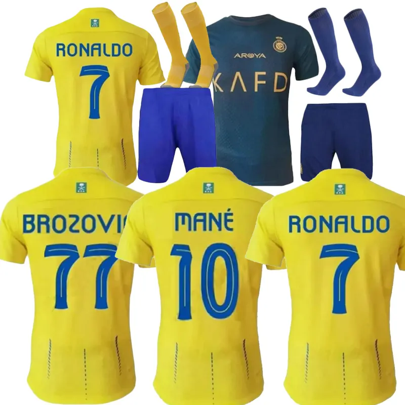 Al-Nassr FC soccer Jerseys 2023 2024 Home away Ronaldo Gonzalo Martinez Talisca Ghislain Konan Vincent Aboubakar Al-Nassr KIDS Kit football