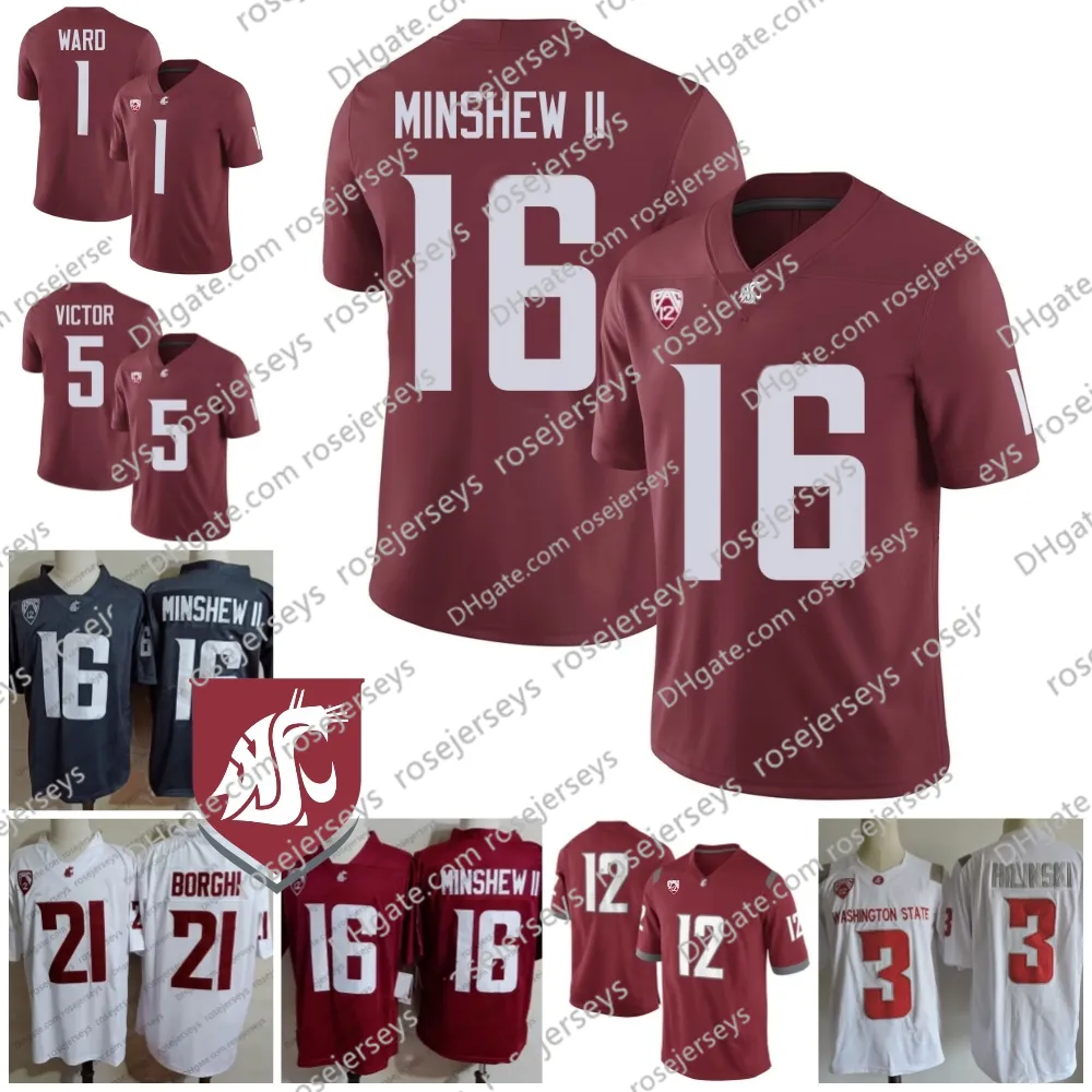 2023 Washington State Cougars Cameron Ward Lincoln Victor Josh Kyly Kyle Williams Cooper Mathers Carlos Hernandez Ron Stone Jr. 남성 여성 청소년 WSU 축구 저지