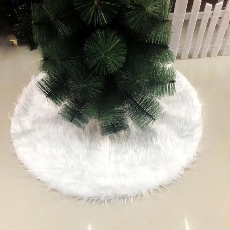 Décorations de Noël Décor de l'année Jupes d'arbre Jupe en peluche blanche Tapis de fourrure Joyeux pour la maison 78 cm / 90 cm / 122 cm