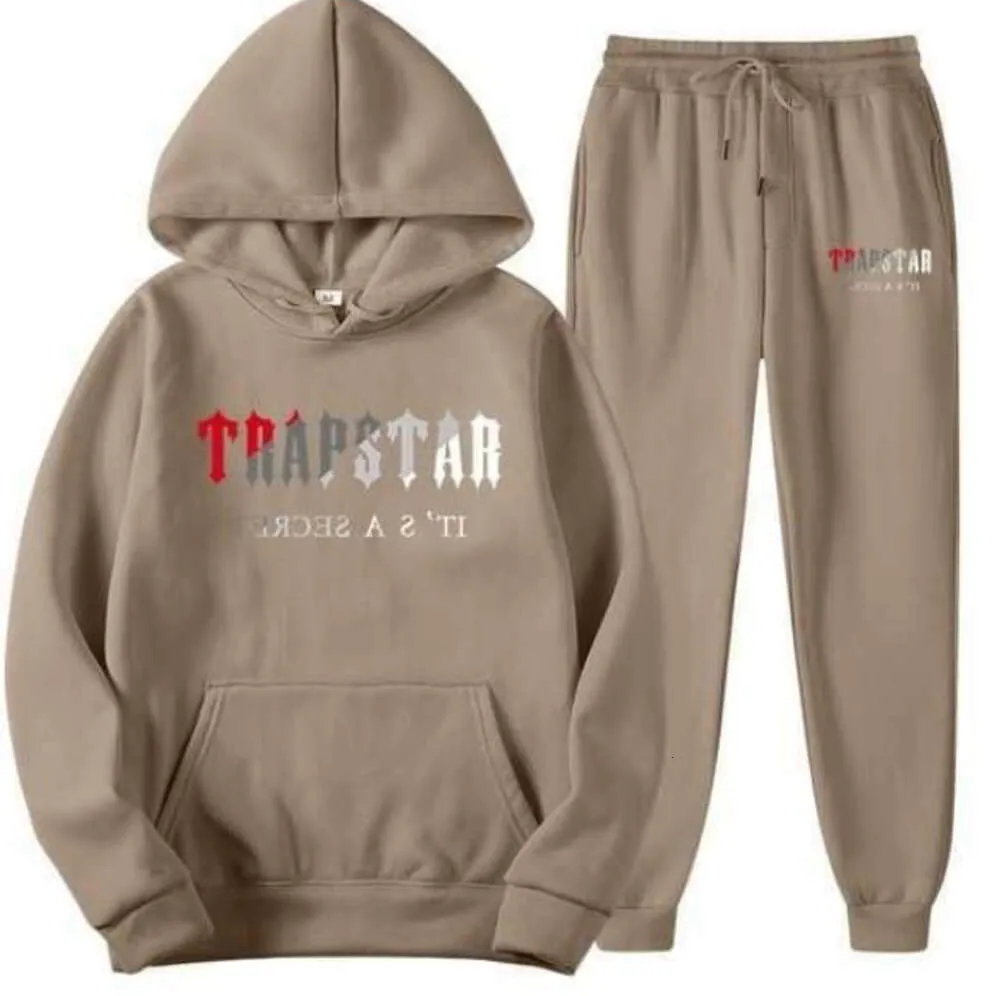 Survêtements pour hommes FW Trapstar Hommes Femmes Survêtement Marque Imprimé Streetwear Sportswear WarmTwo Pièces Ensemble Sweat À Capuche Pantalon Jogging Advanced Design 557ess