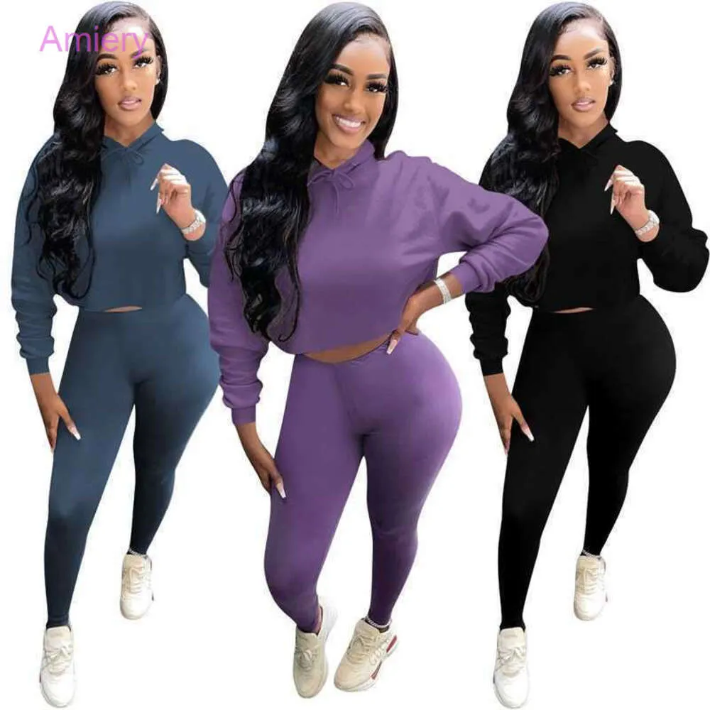 Womens Hoodies Tracksuits New Fashion Casual Solid Two Piece Pants Set Shirt Topps Trousers Passar For Woman Outfits