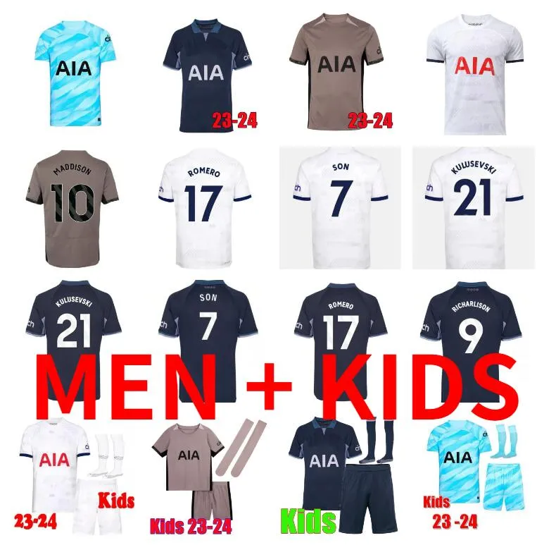 23 24 Tottenham SON SPURS soccer jerseyS BERGWIJN MADDISON ROMERO VAN DE VEN 2023 2024 RICHARLISON KULUSEVSKI DANJUMA PERISIC PORRO football shirts men kids kit