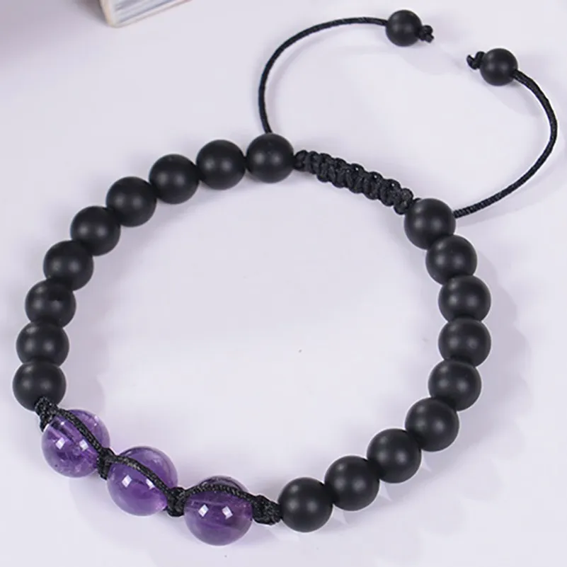 12mm Large Beads Amethyst Bracelet High Clarity Natural Healing