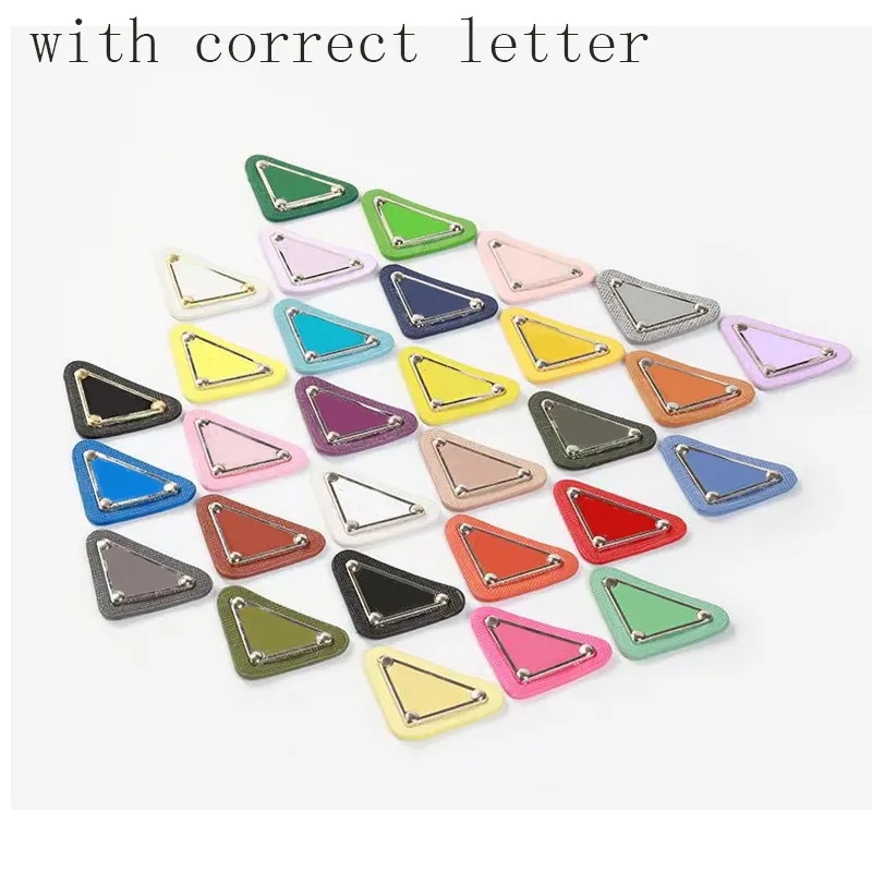 Triangle leather label p Letter Milan is used for clothing Bag Jewelry shoes hats hair accessories hair clips and other accessories DIY versatile and multi-color