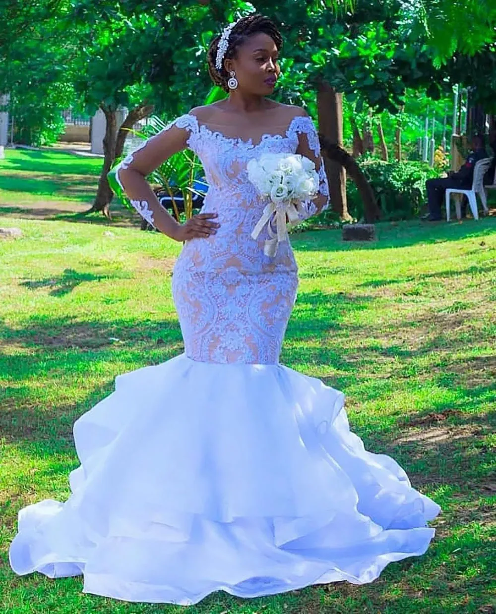 trumpet wedding dress Off Shoulder Trumpet Wedding Dress