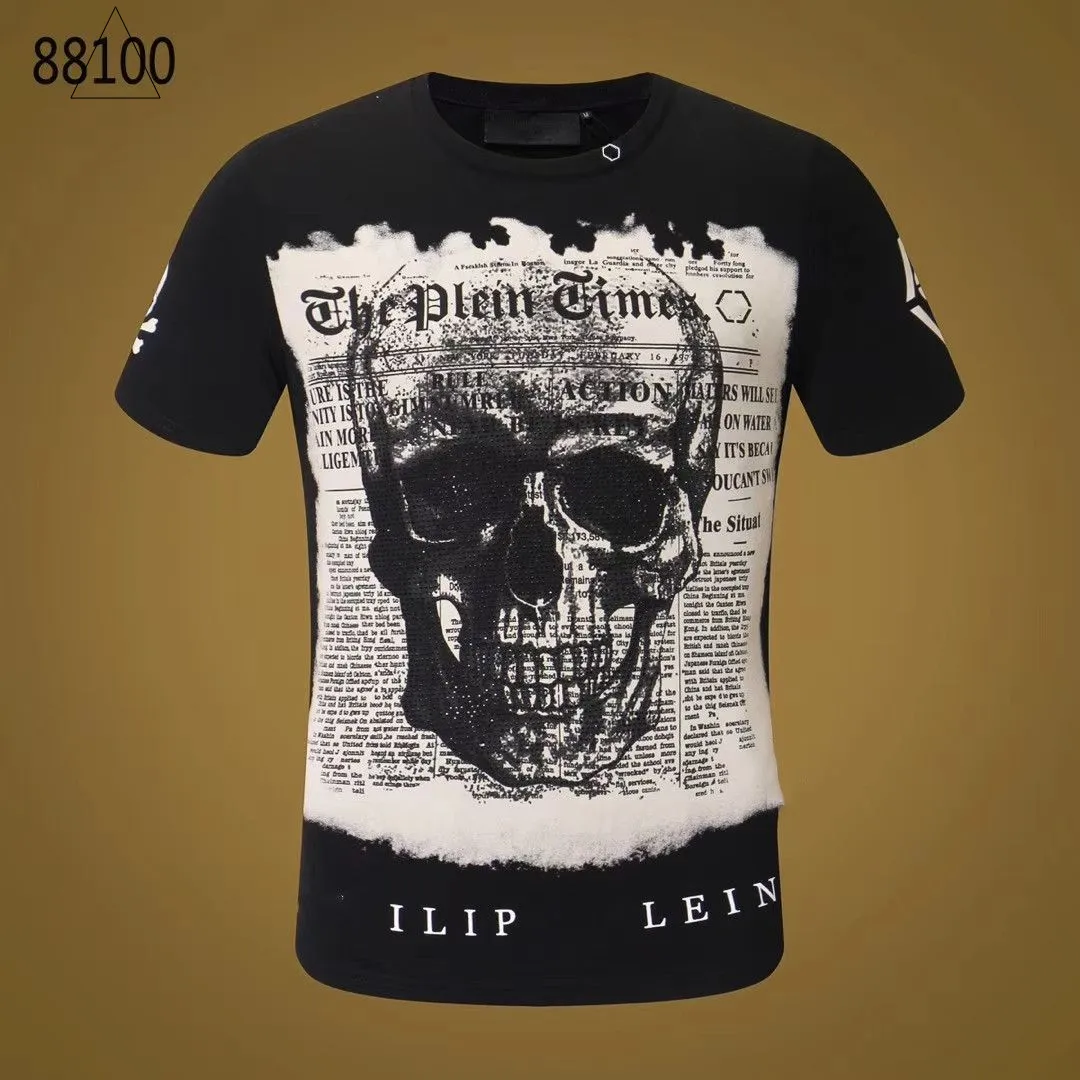 NEW STYLE Phillip Plain Men T Shirts Designer PP Skull Diamond T Shirt Short Sleeve Dollar Brown Bear Brand Tee High Quality Skulls T Shirt Tops WP88100