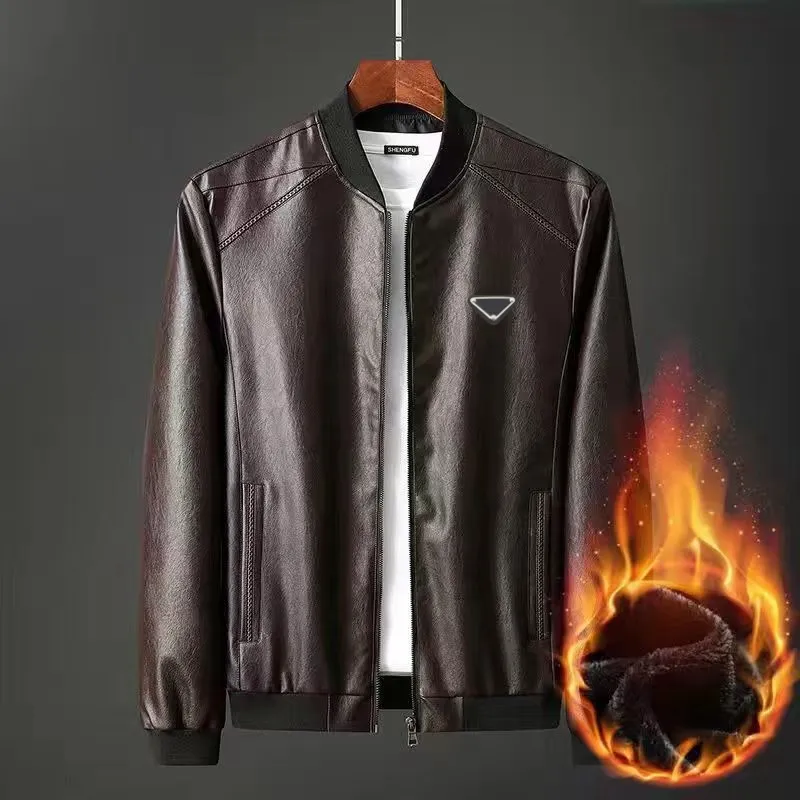 2023 New Winter Leather Jacket Designer Men`s High Quality Leather Jacket Windproof Casual Windbreaker Outdoor Fashion Jacket Clip Windproof Insulation