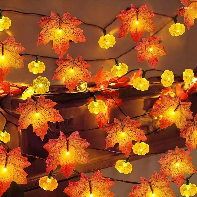 Dizeler 1m 10led LED Light String Yapay Sonbahar Yaprakları Garland Ev Partisi Diy Cadılar Bayramı Dekorasyonu 2023