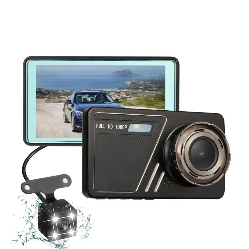 Fotocamere digitali 2022 Tipo di doppia lente 4.5 Touch Sn Registratore 1080P Visione notturna ad alta definizione Veicolo Dvrdigital Drop Delivery Foto Dhcpu