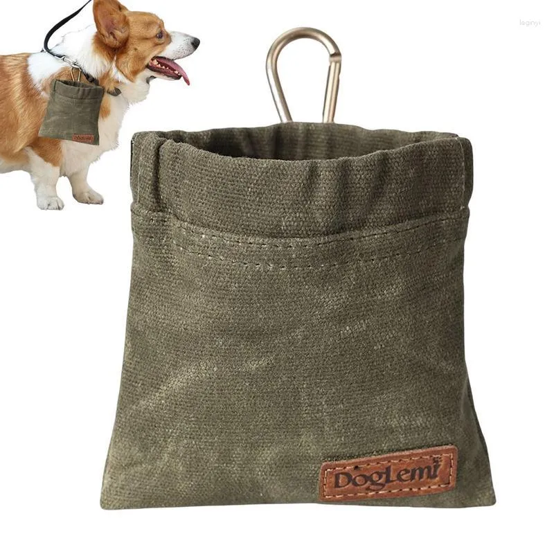 Dog Carrier Treat Bag For Dogs With Carabiner Food Holder Elastic Shrink Band Training Pouch Easily Carries Pet Toys Kibble