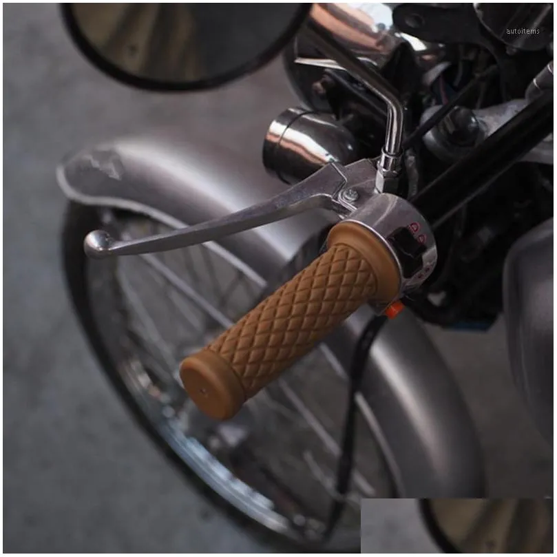 Kierownicy 2PCS Motocykl gumowy kierownica ręczna uchwyt pasek do rowerowej kawiarni styl