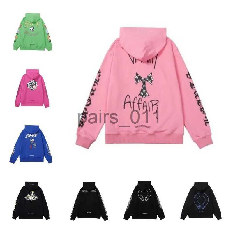 Herrtröjor tröjor stora försäljning herr designer hoodies designer krom vår tröjor hjärta hoodie ch lös päls hooded hoody hip hop chromees x0914