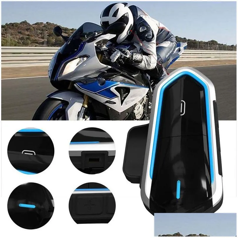 Motorcykel Intercom Motor QTB35 Högkvalitativ Bluetooth -hjälm Headset Trådlösa Bluetooths vattentäta hörlurar kompatibla med de flesta S DH6E5