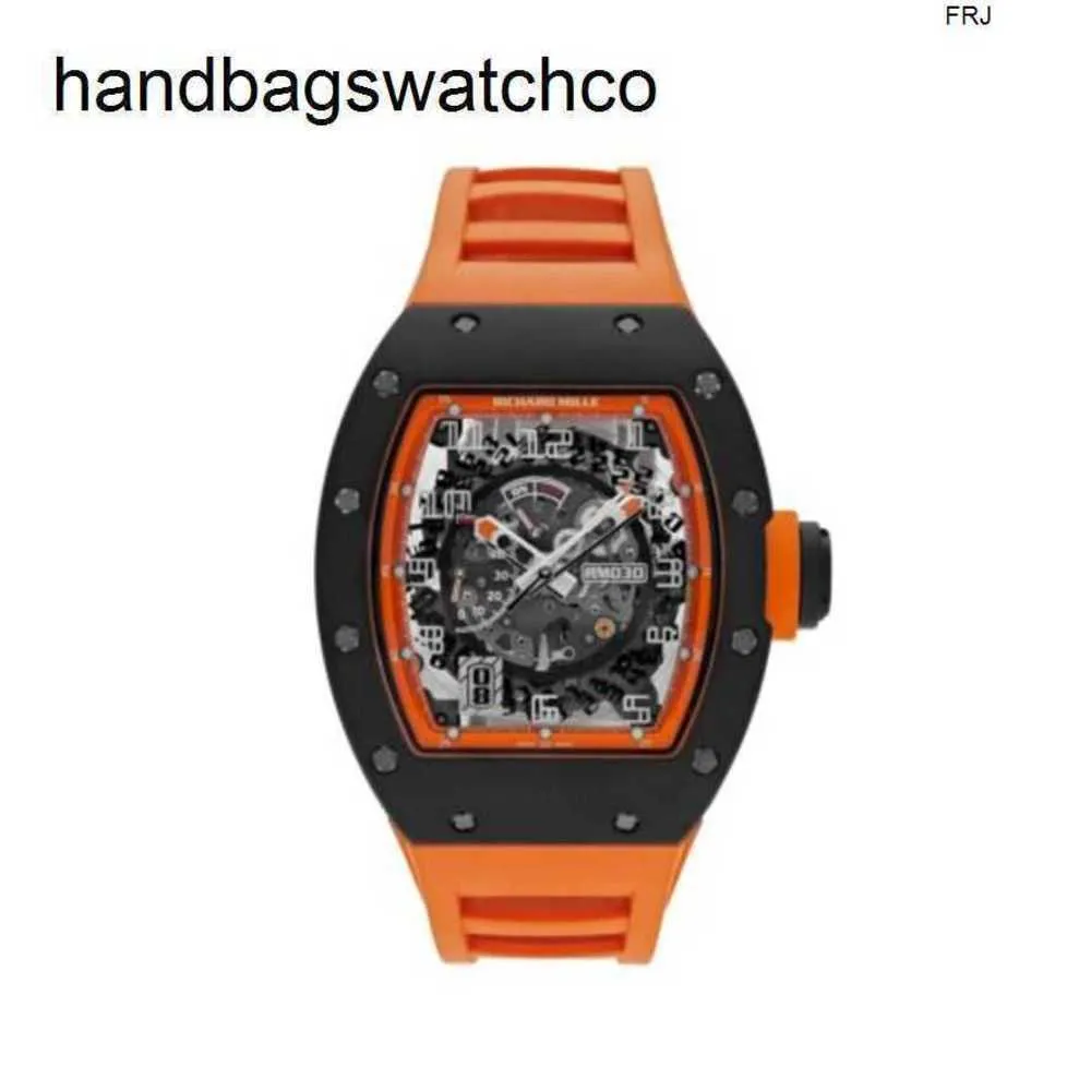 Richarmilles Watches Mechanical Watch Americas Limited Edition 30 Orange Black Carbon RM030 MENS Watch FRJ