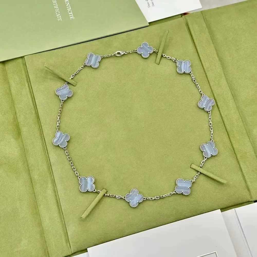 2023 di marca di moda Van CLover collana di perle di lusso conchiglia 10 collana con ciondolo fiore collana di alta qualità in oro 18 carati per le donne