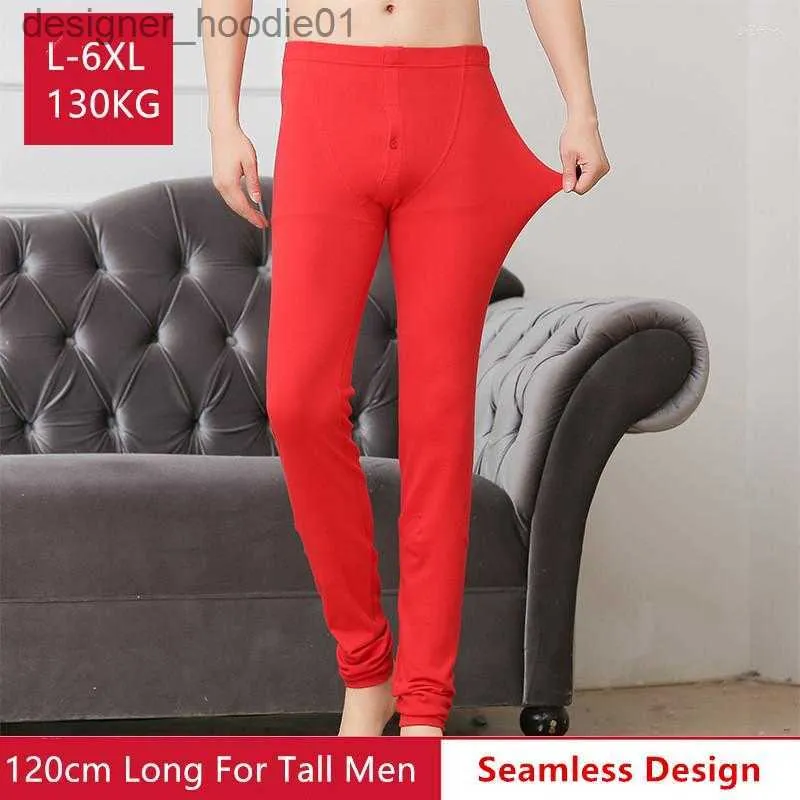 Men's Thermal Underwear Men's Pants Extra Long Johns 120CM Plus Size 4XL 5XL 6XL 130KG Men's Winter Thermal Underwear Autumn Legging Homme Elastic Male Render L230914